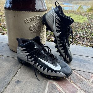 Nike‎ Alpha Fast Flex Football Cleats Black And Grey Men's Size 11 Sports Shoes